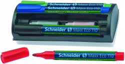Zestaw markerów do tablic SCHNEIDER Maxx Eco 110, okrągły, 1-3 mm, 4 szt., miks kolorów
