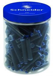Naboje do piór SCHNEIDER, plastikowy słoik, 30 szt., niebieski