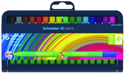 Flamaster SCHNEIDER Link-It, 1,0mm, stojak - podstawka, 16szt. mix kolorów
