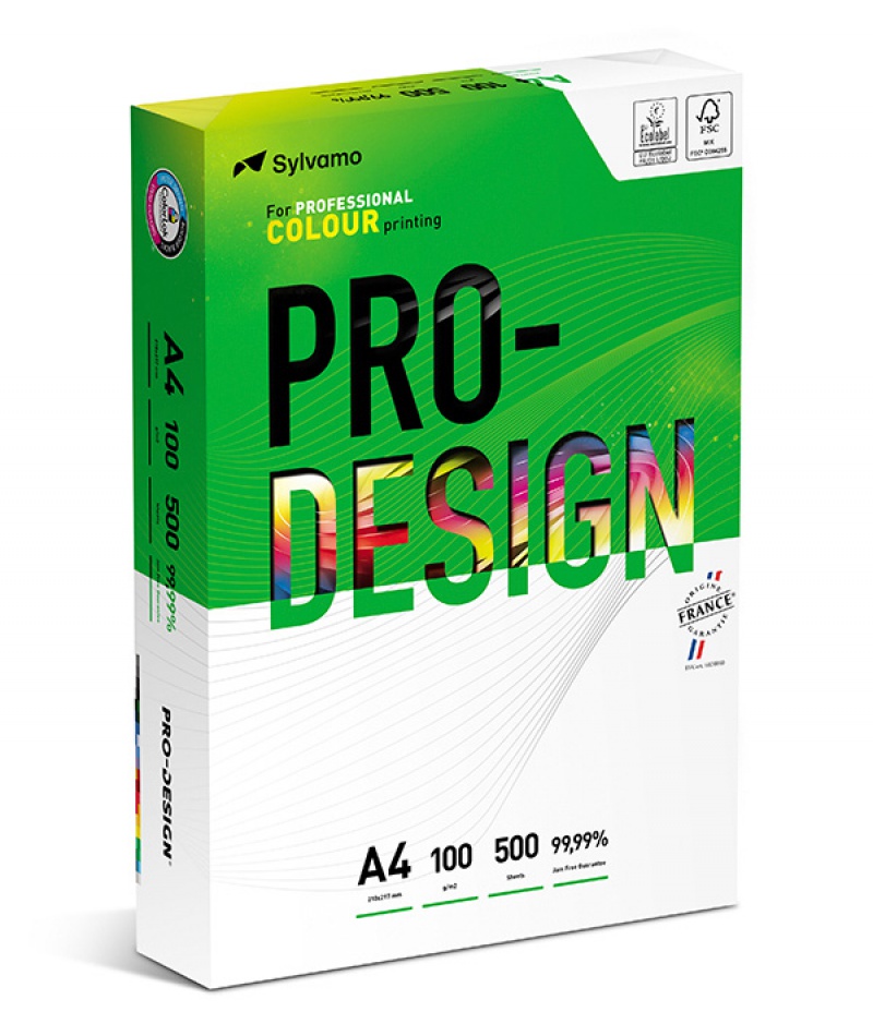 Papier ksero PRO-DESIGN FSC, satynowany, klasa A++, A4, 168CIE, 100gsm, 500 ark.