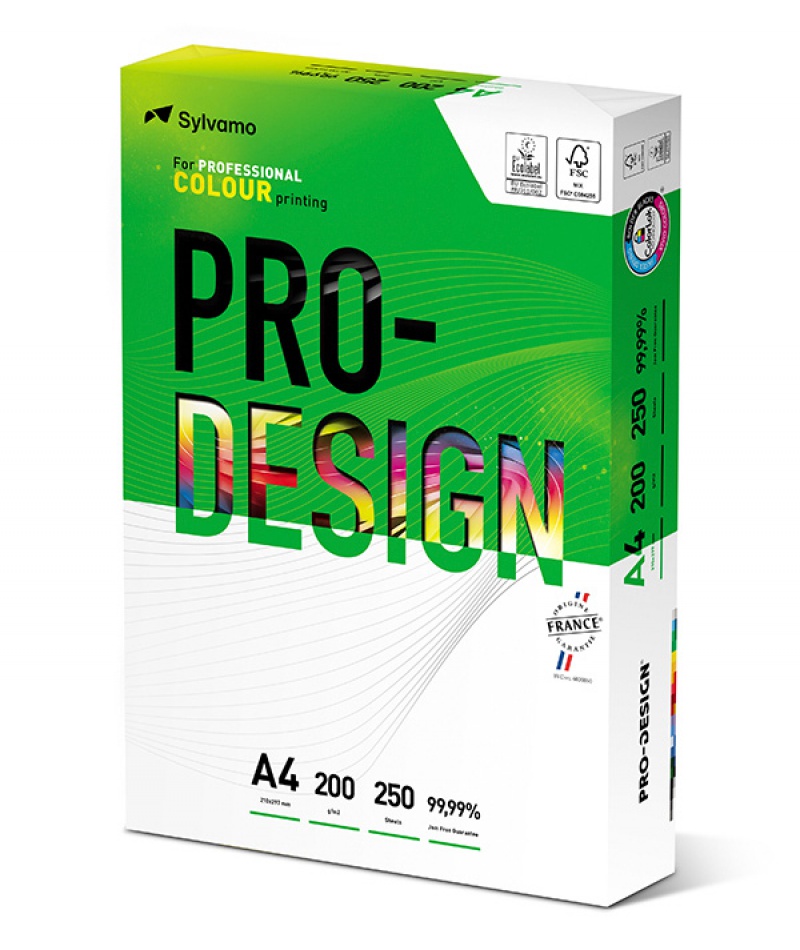 Papier ksero PRO-DESIGN FSC, satynowany, klasa A++, A4, 168CIE, 200gsm, 250 ark. - zdjęcie (2