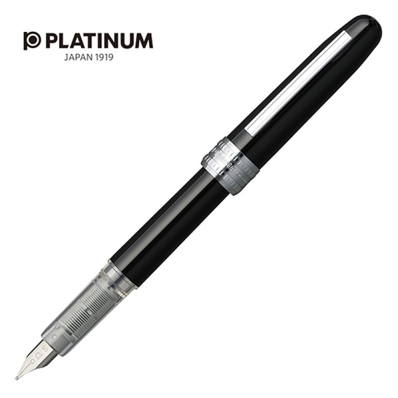 Pióro wieczne Platinum Plaisir Black, F, czarne - zdjęcie (4
