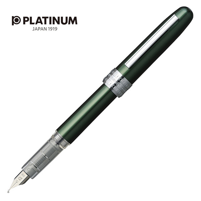 Pióro wieczne Platinum Plaisir Green, F, zielone - zdjęcie (4