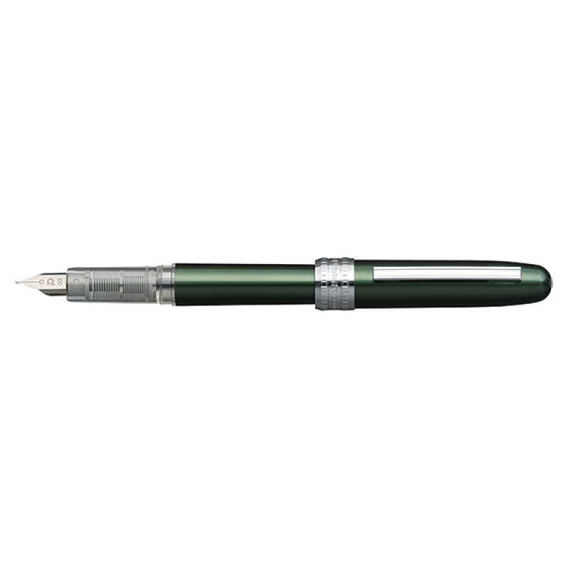 Pióro wieczne Platinum Plaisir Green, F, zielone - zdjęcie (3