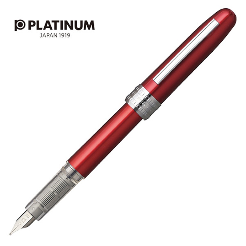 Pióro wieczne Platinum Plaisir Red, F, czerwone - zdjęcie (4