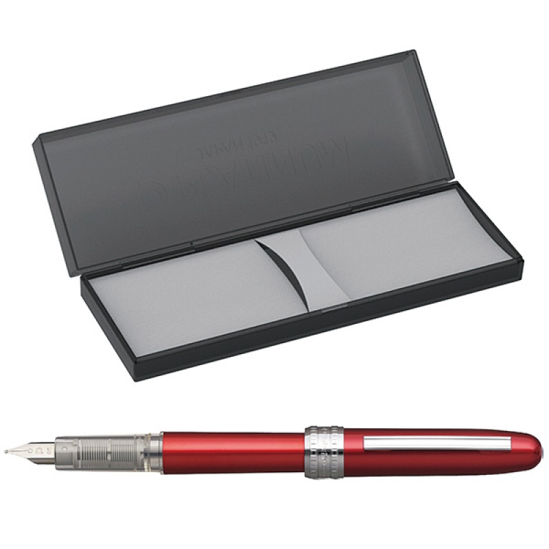 Pióro wieczne Platinum Plaisir Red, F, czerwone