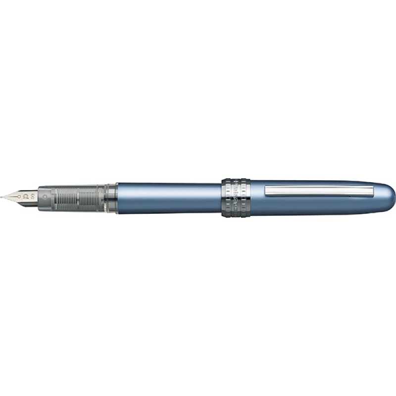 Pióro wieczne Platinum Plaisir Frosty Blue, F, niebieskie metaliczne - zdjęcie (3