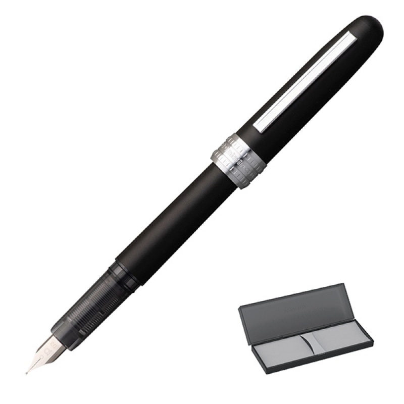 Pióro wieczne Platinum Plaisir Black Mist, M, czarne matowe - zdjęcie (2