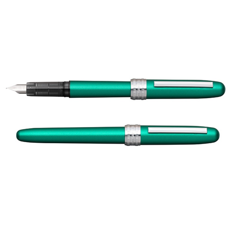 Pióro wieczne Platinum Plaisir Teal Green, M, zielone matowe - zdjęcie (4