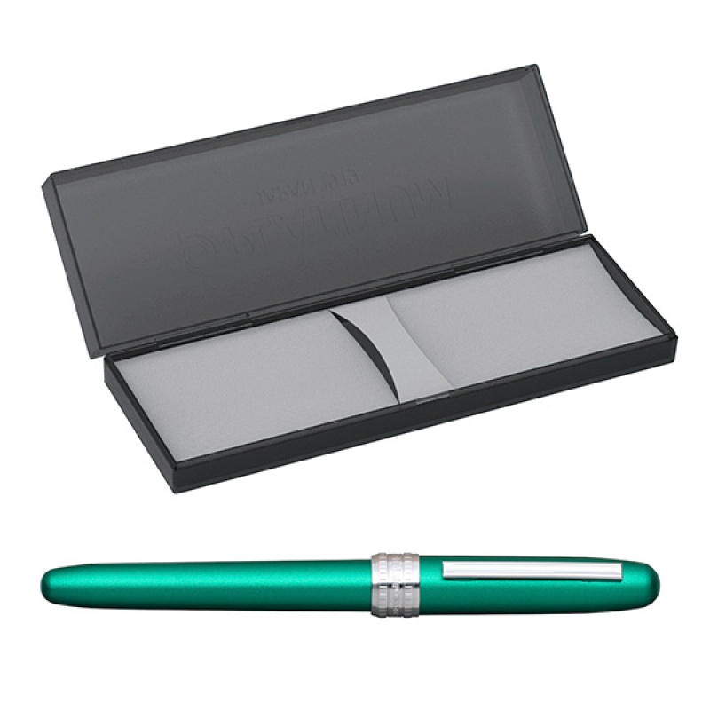 Pióro wieczne Platinum Plaisir Teal Green, M, zielone matowe