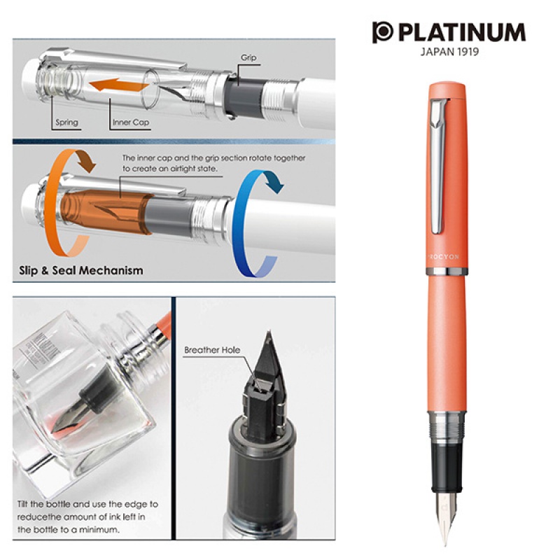Pióro wieczne PLATINUM Procyon Persimmon Orange, M, pomarańczowe
