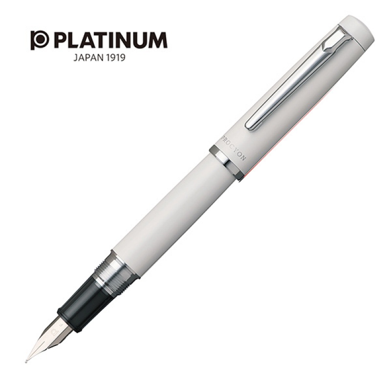 Pióro wieczne PLATINUM Procyon Porcelain White, F, białe - zdjęcie (5