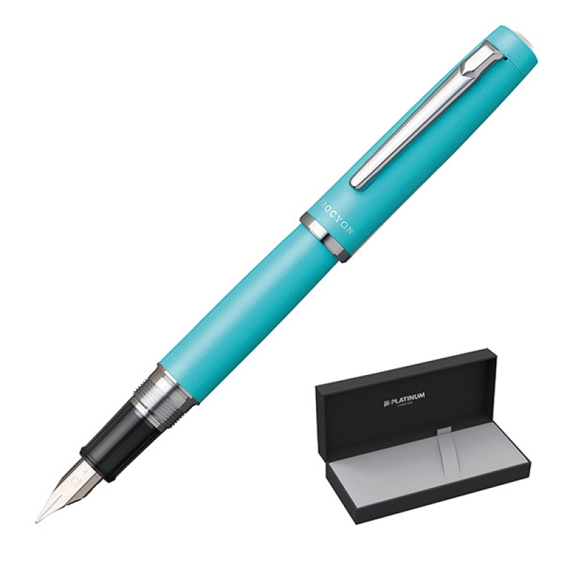 Pióro wieczne PLATINUM Procyon Turquoise Blue, M, turkusowe - zdjęcie (3