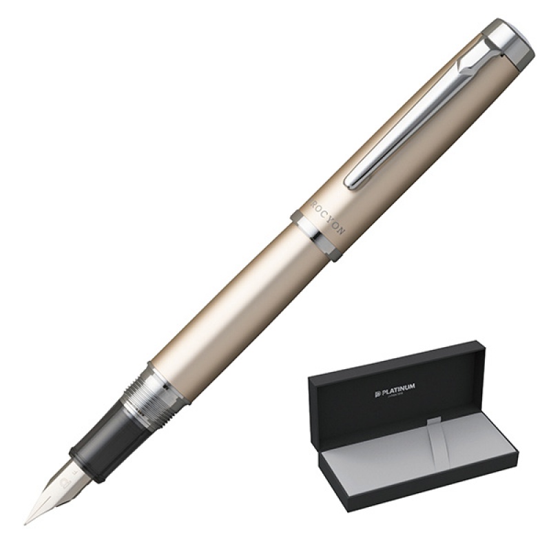 Pióro wieczne PLATINUM Procyon Luster Champagne Gold, M, złote - zdjęcie (3
