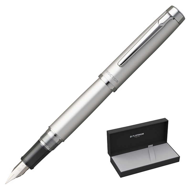 Pióro wieczne PLATINUM Procyon Luster Satin Silver, F, srebrne - zdjęcie (3