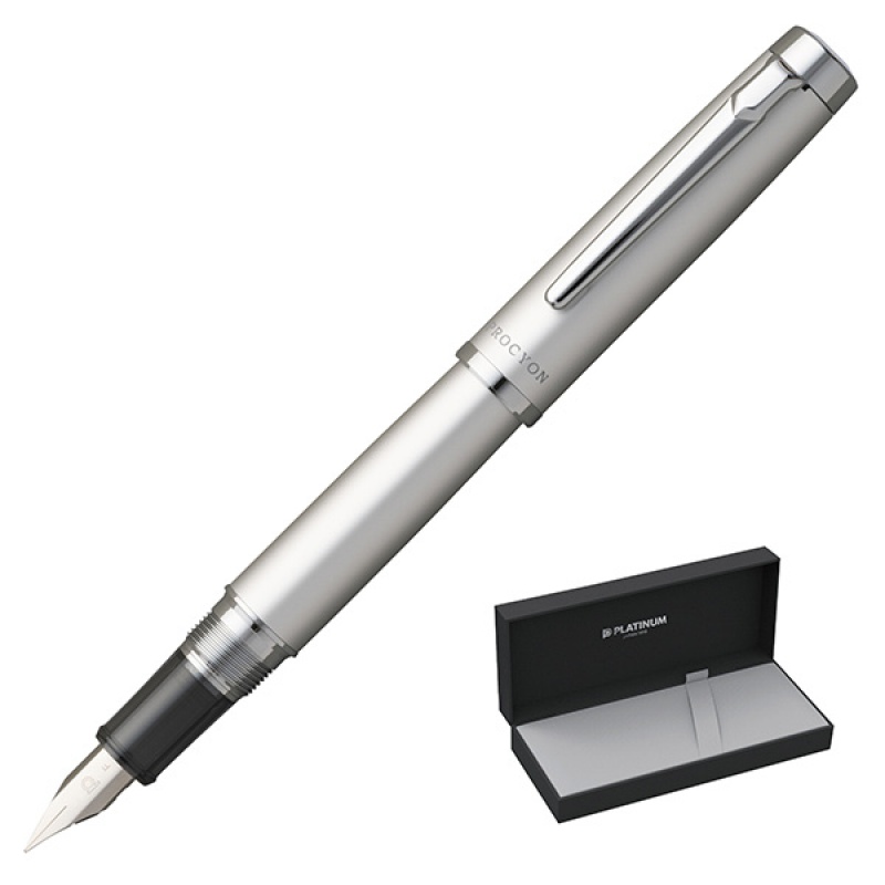 Pióro wieczne PLATINUM Procyon Luster Satin Silver, M, srebrne - zdjęcie (3