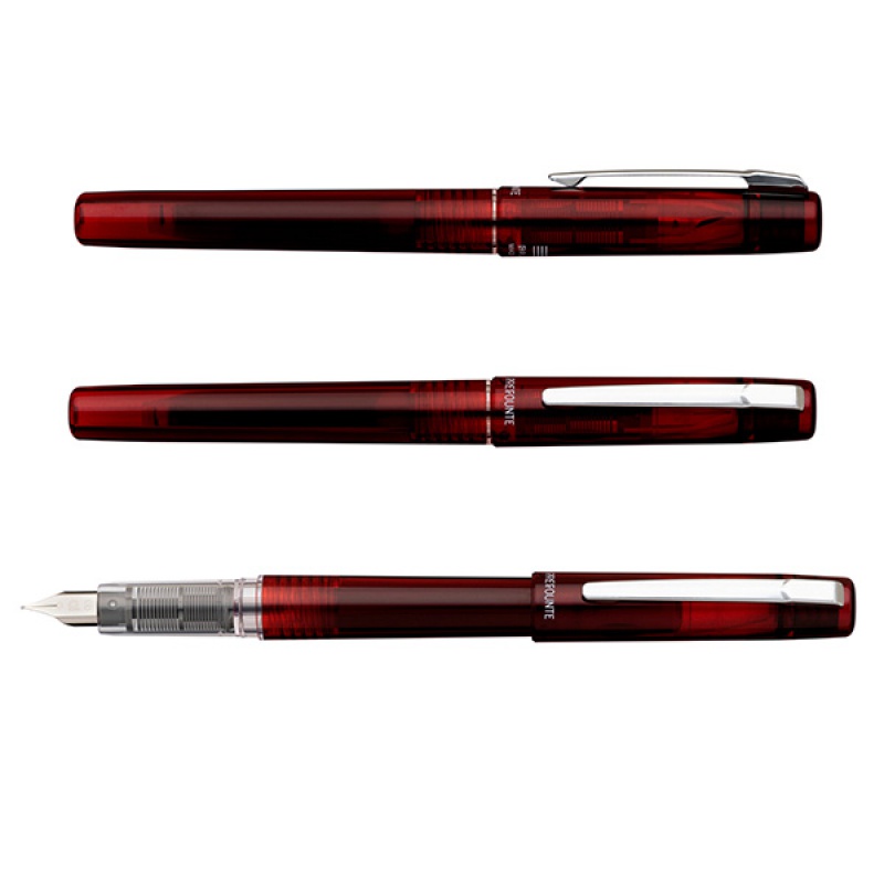Pióro wieczne Platinum Prefounte Crimson Red, F, w plastikowym opakowaniu, na blistrze, bordowe