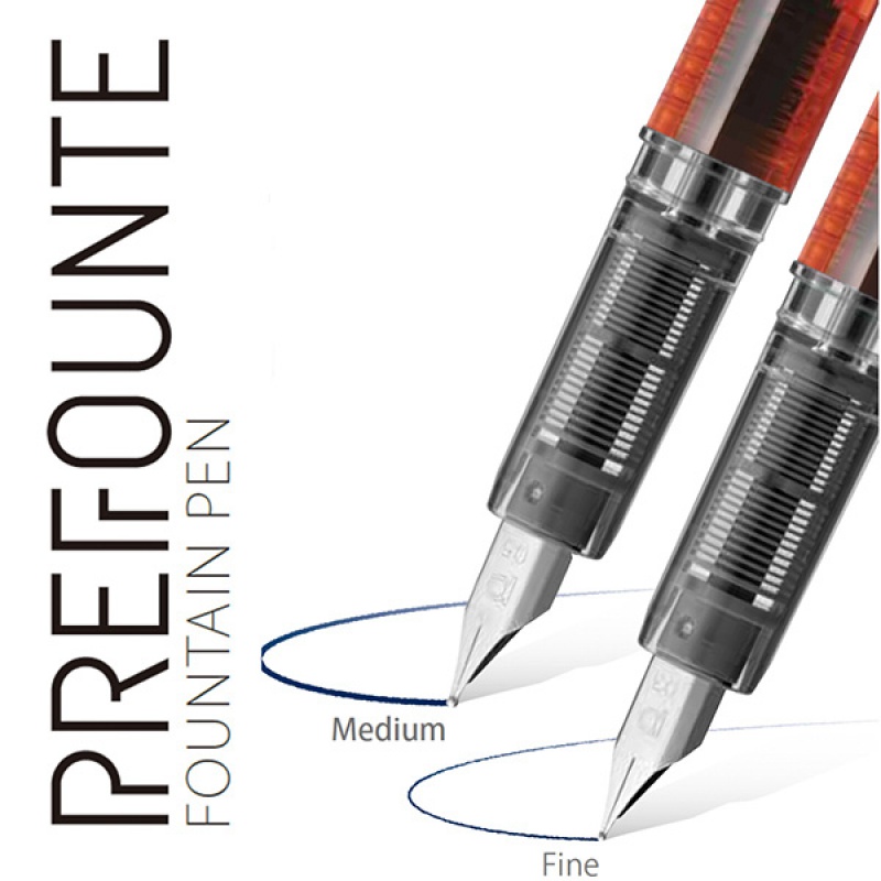 Pióro wieczne Platinum Prefounte Crimson Red, M, w plastikowym opakowaniu, na blistrze, bordowe - zdjęcie (5