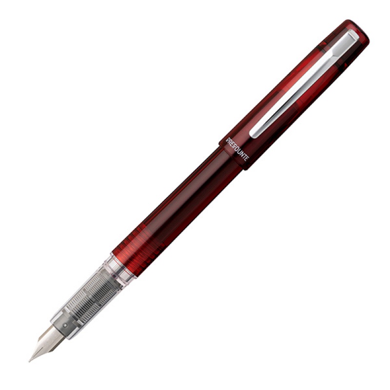 Pióro wieczne Platinum Prefounte Crimson Red, M, w plastikowym opakowaniu, na blistrze, bordowe - zdjęcie (4