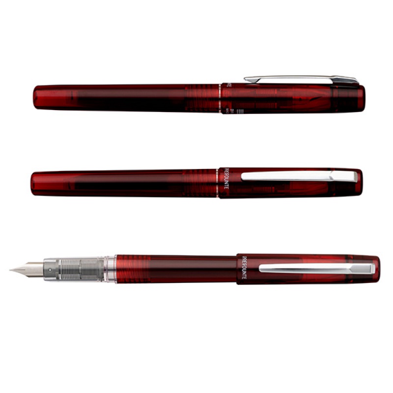 Pióro wieczne Platinum Prefounte Crimson Red, M, w plastikowym opakowaniu, na blistrze, bordowe