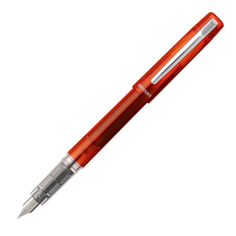 Pióro wieczne Platinum Prefounte Vermilion Orange, M, w plastikowym opakowaniu, na blistrze, pomarańczowe - zdjęcie (4