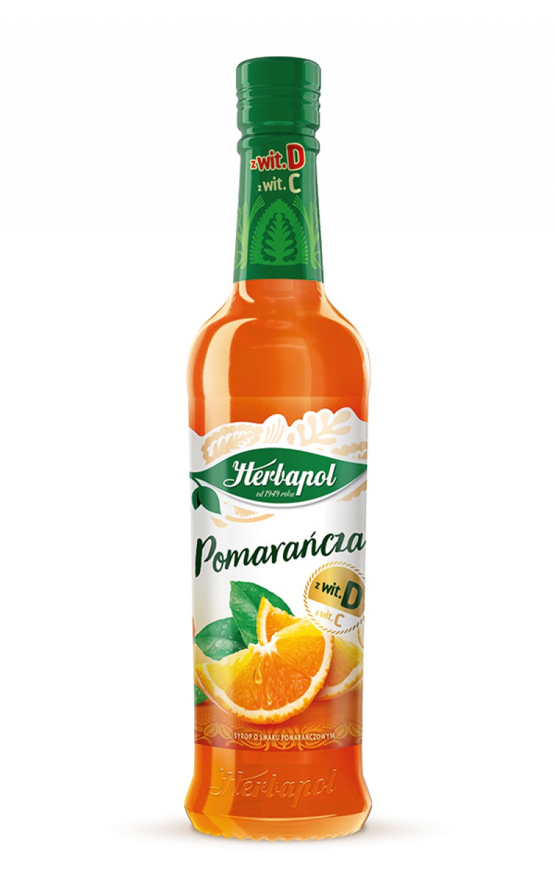 Syrop HERBAPOL Owocowa Spiżarnia 420 ml, pomarańczowy