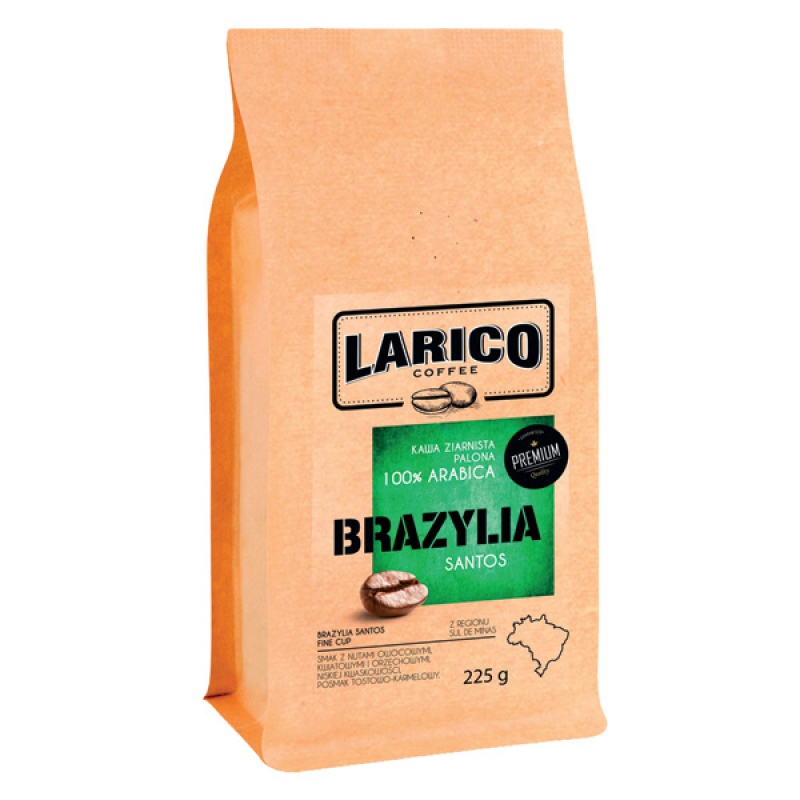 Kawa LARICO Brazylia Santos, ziarnista, 225g