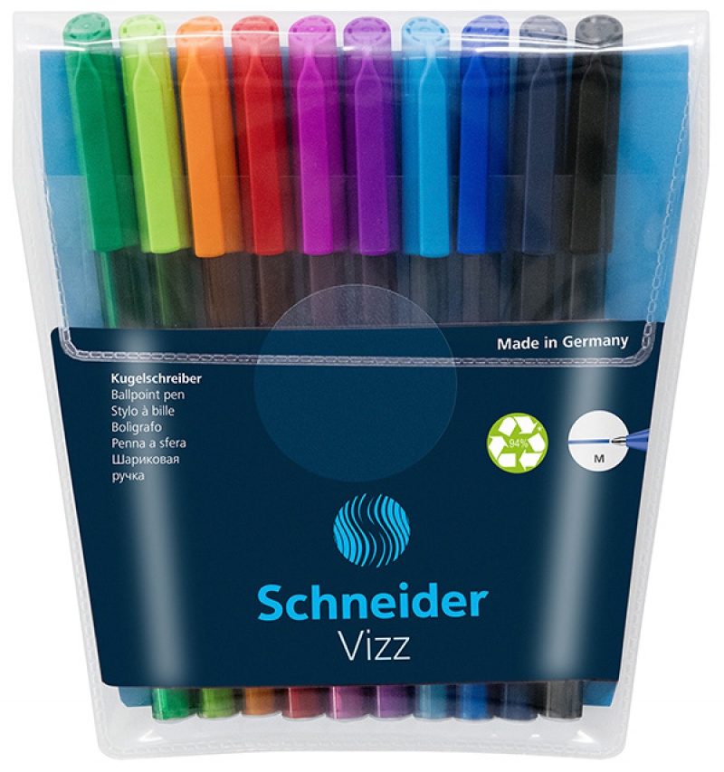 Długopis SCHNEIDER VIZZ, M, 10szt., pudełko z zawieszką, mix kolorów - zdjęcie (2