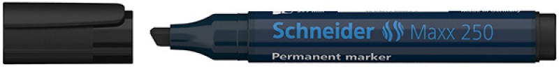Marker permanentny SCHNEIDER Maxx 250, ścięty, 2-7mm, czarny - zdjęcie (4