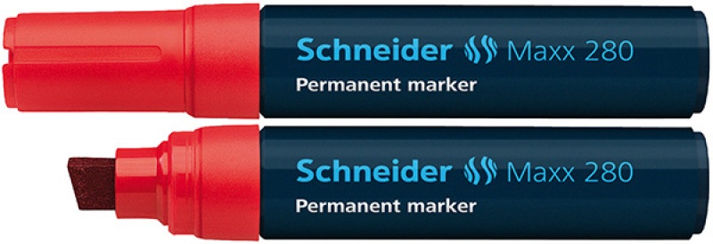 Marker permanentny SCHNEIDER Maxx 280, ścięty, 4-12mm, czerwony