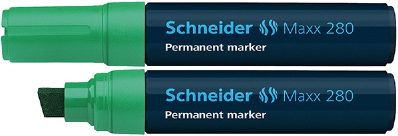 Marker permanentny SCHNEIDER Maxx 280, ścięty, 4-12mm, zielony