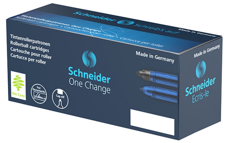 Kartridże SCHNEIDER One Change, do piór kulkowych, 0,6mm, 5szt., niebieskie