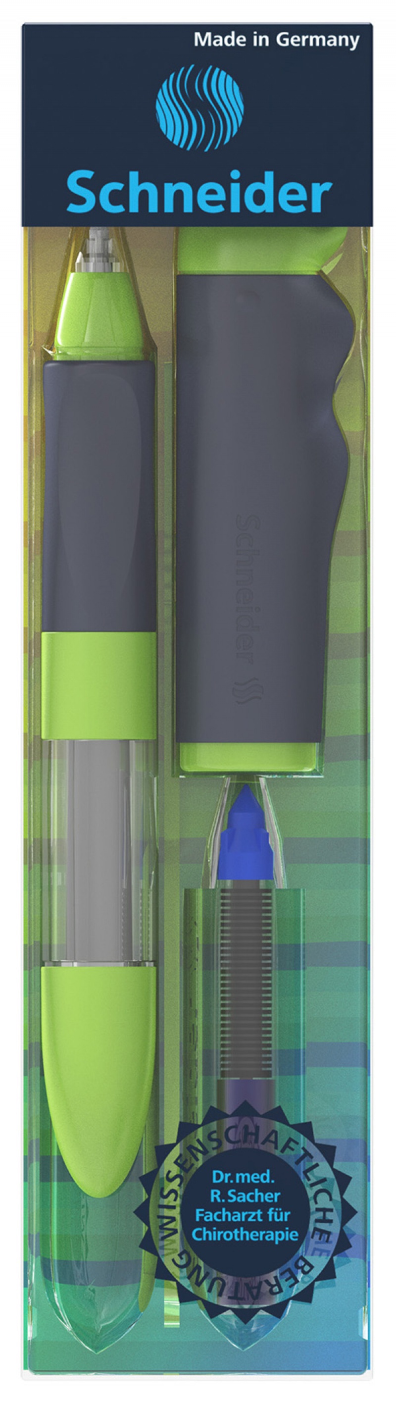 Pióro kulkowe SCHNEIDER Base Senso 2018, M, szare/zielone