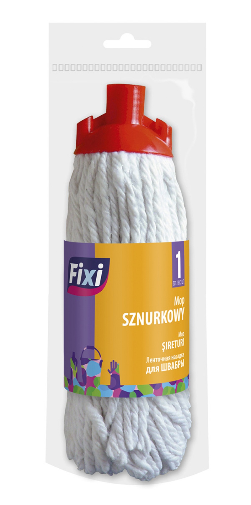 Mop sznurkowy FIXI, standard, biały