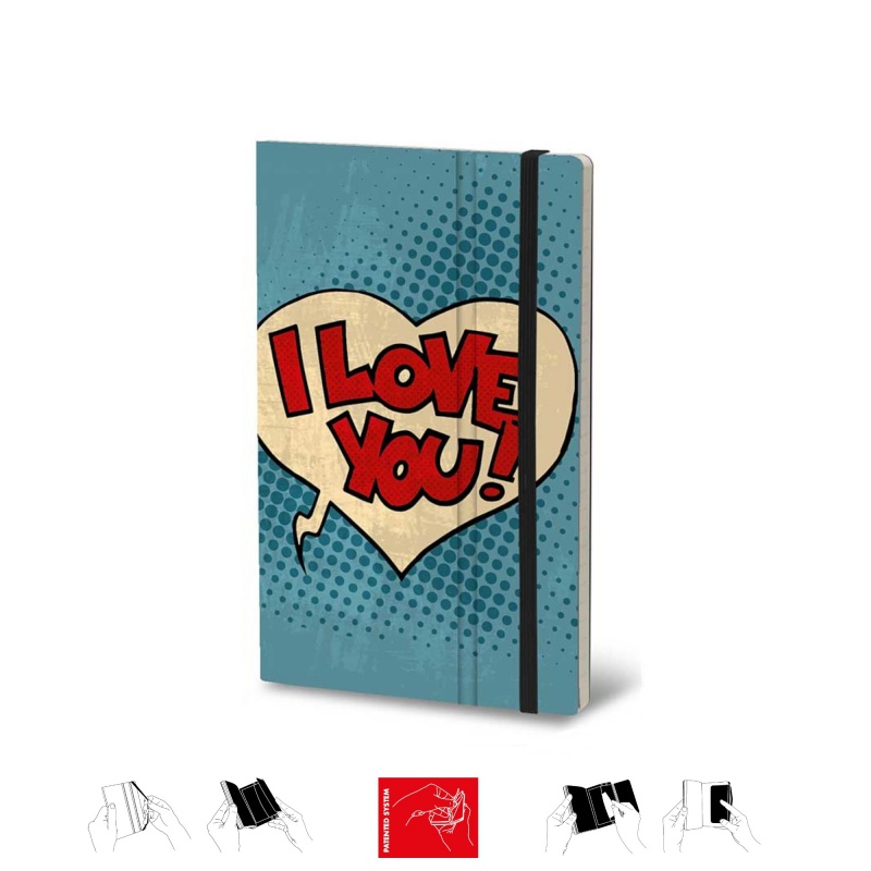 Notatnik STIFFLEX, 13x21cm, 192 strony, I love You - zdjęcie (2