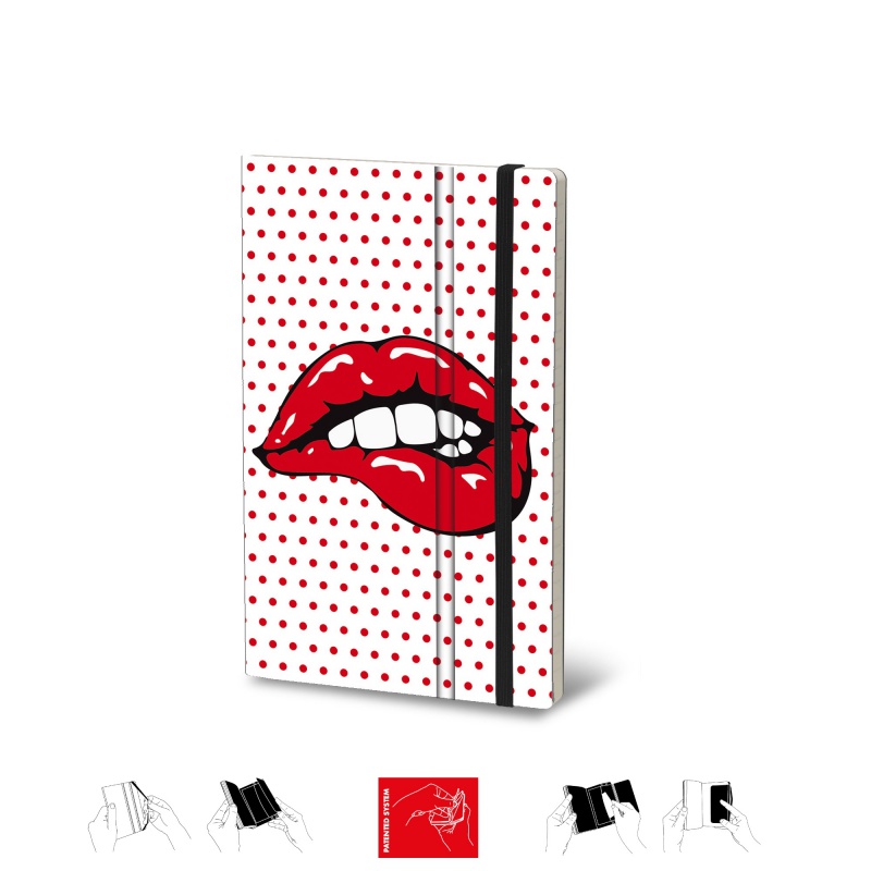 Notatnik STIFFLEX, 13x21cm, 192 strony, White Lips - zdjęcie (2