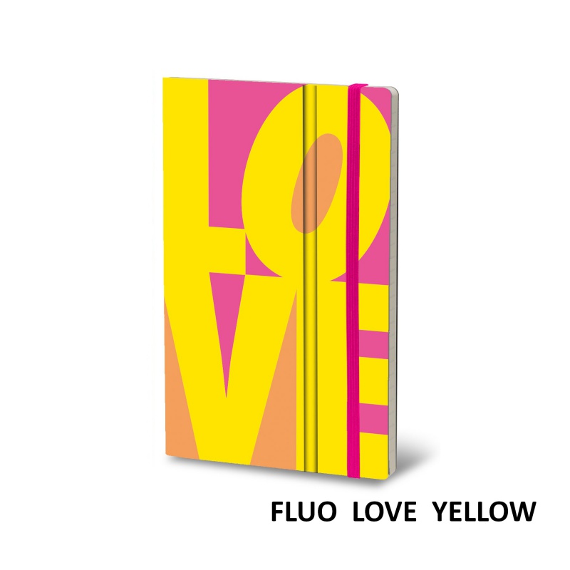 Notatnik STIFFLEX, 13x21cm, 192 strony, Fluo Love - Yellow - zdjęcie (3