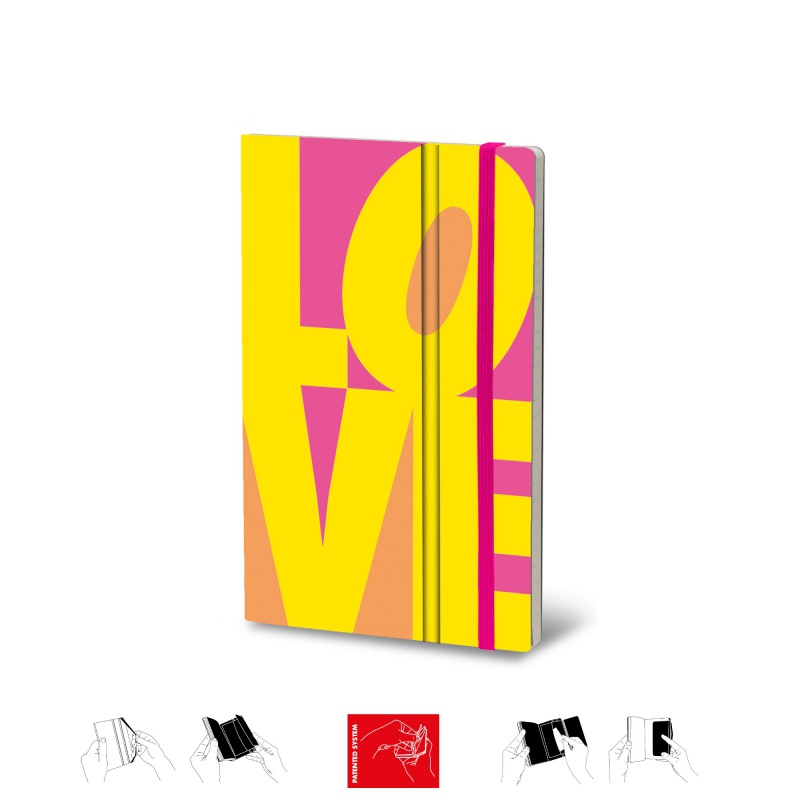 Notatnik STIFFLEX, 13x21cm, 192 strony, Fluo Love - Yellow - zdjęcie (2