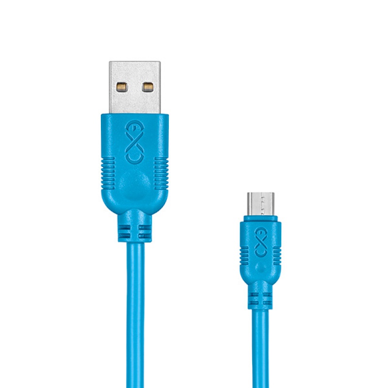 Uniwersalny kabel Micro USB EXC Whippy, 2m, niebieski