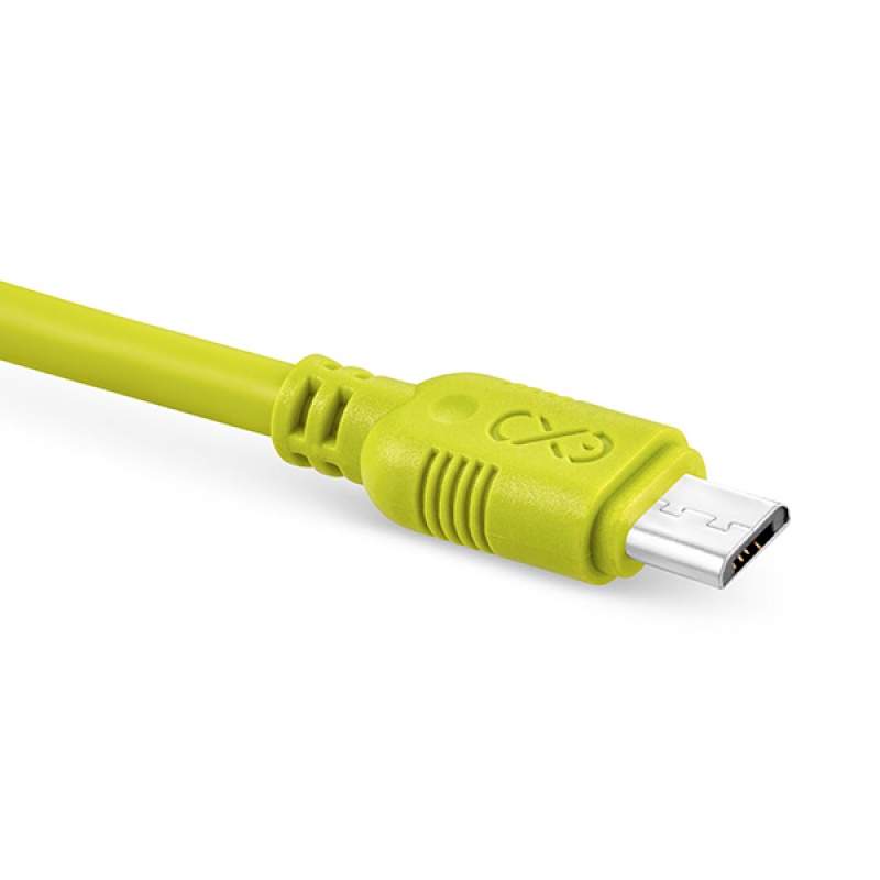 Uniwersalny kabel Micro USB EXC Whippy, 2m, limonkowy - zdjęcie (3