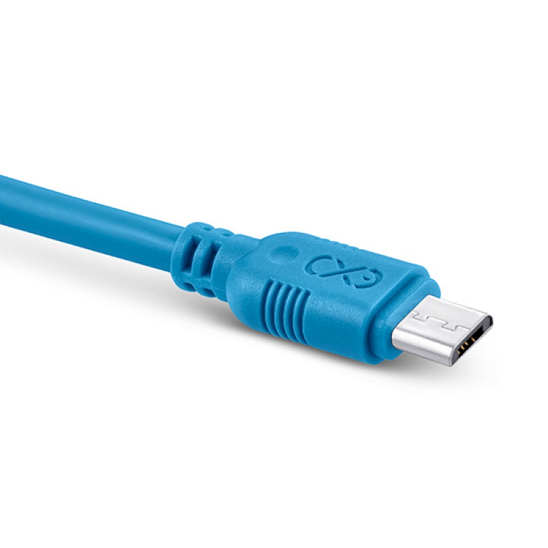 Uniwersalny kabel Micro USB EXC Whippy, 0,9m, niebieski - zdjęcie (3