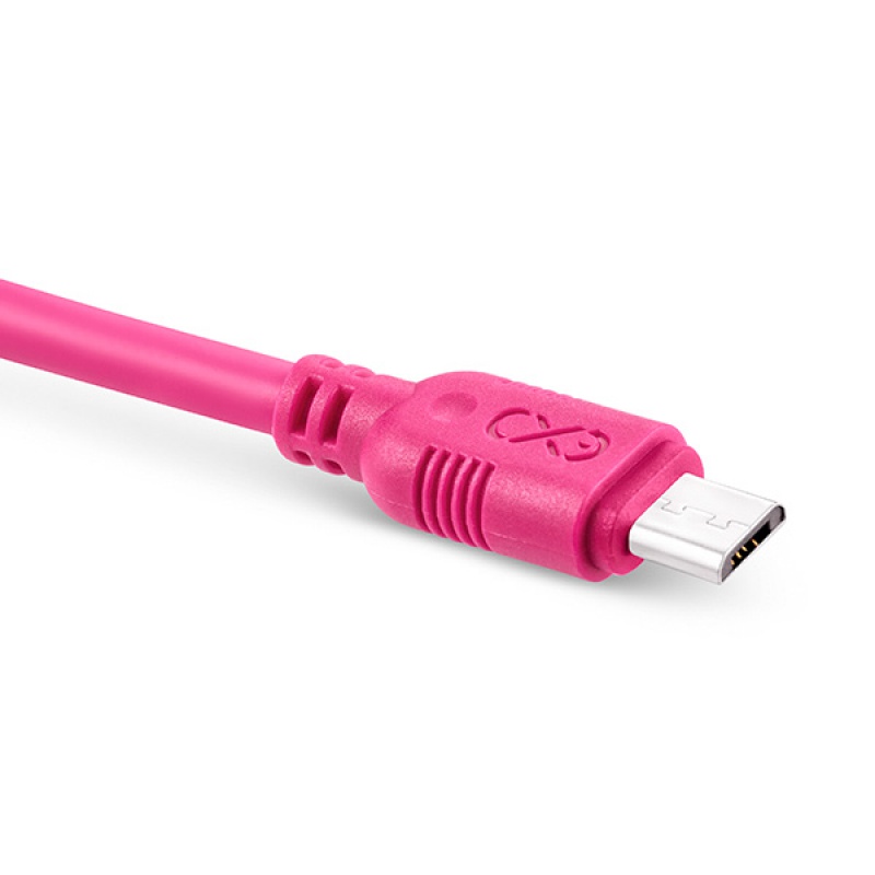Uniwersalny kabel Micro USB EXC Whippy, 0,9m, różowy - zdjęcie (3