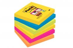 Bloczki samoprzylepne Post-it® Super Sticky, paleta Rio de Janeiro, 76x76mm, 6x90 kartek