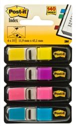 Zakładki indeksujące Post-it® 683-4AB , 4 kolory neonowe po 35szt , 12mm x 43 mm 3M