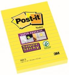 Bloczki samoprzylepne 3M POST-IT® 660-S 102x152 Żółty 90k Linia