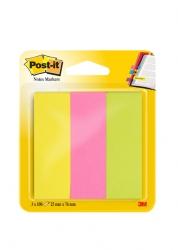 Znaczniki samoprzylepne Post-it®, neonowe, 100 kart, 3 bloczki 26 x 76 mm 671/3 3M