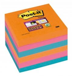 Bloczek samoprzylepny 654-6SS-EG Post-it® Super Sticky, iskrzące kolory, 6 sztuk po 90 kartek, 76x76 mm