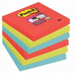 Bloczek samoprzylepny 654-6SS-JP Post-it® Super Sticky, Bora Bora, 6 sztuk po 90 kartek, 76x76 mm