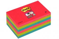 Bloczek samoprzylepny 655-6SS-JP Post-it® Super Sticky, sercowe kolory, 6 sztuk po 90 kartek, 76x127 mm