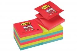 Bloczki samoprzylepne R330-12SS-JP Post-it® Super sticky Z-Notes, sercowe kolory, 12 sztuk po 90 kartek, 76x76mm